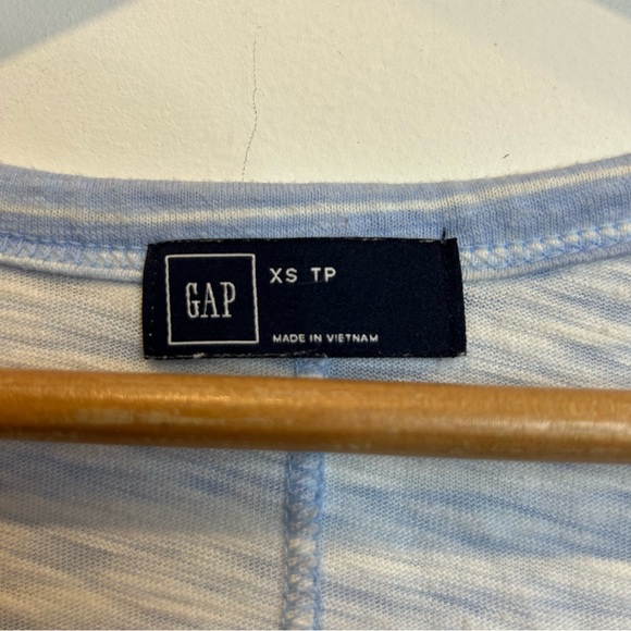 Gap Roll Sleeve Short Sleeve Tee Shirt Striped Dress Blue White - Picture 3 of 4